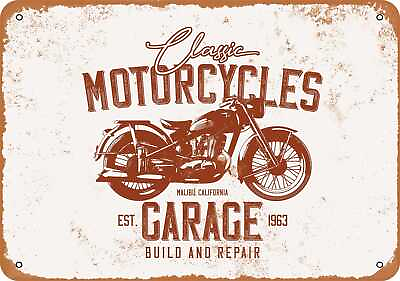 #ad Metal Sign Classic Motorcycles Malibu Vintage Look $18.66