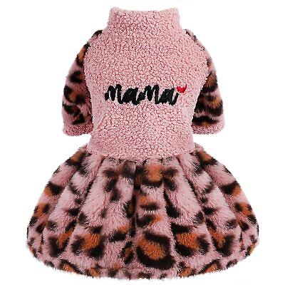 #ad Dog Dresses for Small Dogs Winter Dog Sweater Dress Leopard Girl Dog Clothes ... $15.05