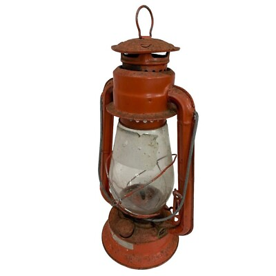 #ad Dietz Red Lantern Decorative Rustic Kerosene Lantern Rusted 14quot;h $19.00