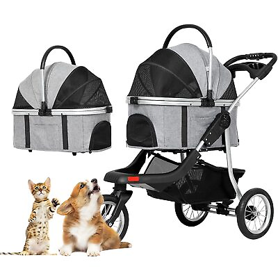 #ad Foldable Jogging Travel Pet Stroller Premium 3 in 1 Pet Stroller for Cats Dogs $159.89