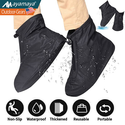 #ad Anti slip Zipper Reusable Rain Shoe Covers Waterproof Shoes Cover Protector US $10.99