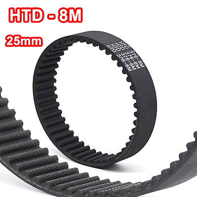 #ad HTD 8M Timing Belt 25mm Width Closed Loop Rubber Drive Belts Transmission Belts $7.09