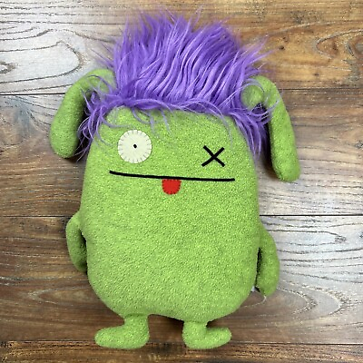 #ad UGLYDOLL GREEN Ugly Hair Day OX 2004 STUFFED PLUSH TOY Purple Hair Gund 4044055 $15.00