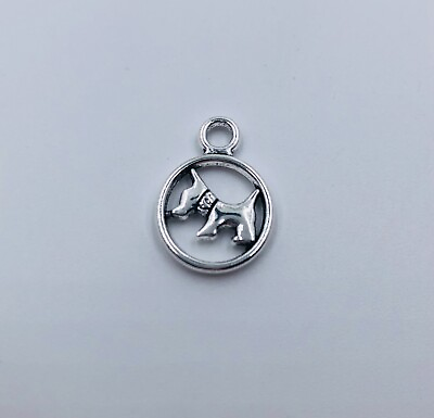 #ad 10 Silver Tone Dog Charms Crafting Craft Metal Pendant Tone 0.6quot; Inch $3.95