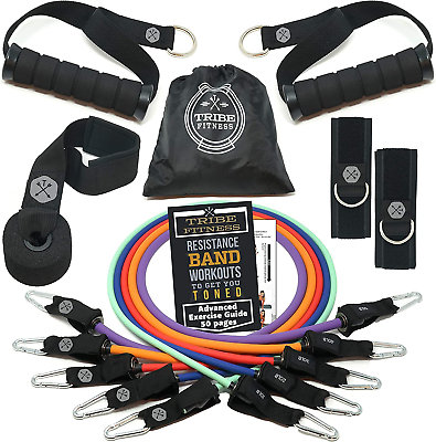 #ad Resistance Bands Set amp;Weights for Exercises Bands for Men Women with Workout Ban $41.88