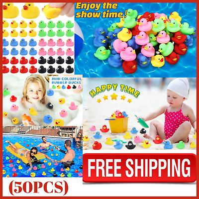 #ad Rubber Duck Bath Toys 50PCS Mini Ducks Bulk Baby Shower Birthday Party Decor $16.98
