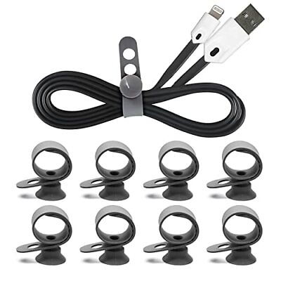#ad 8 PCS Silicone Magnetic Cable Ties Magnetic Cable Clips for Bundling and Org... $10.76