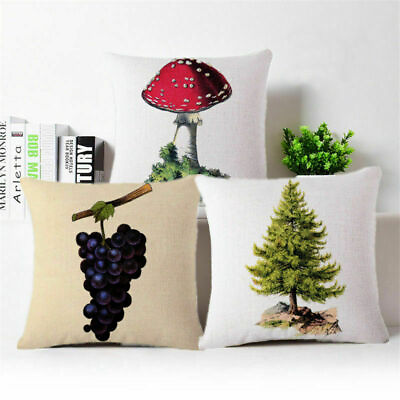 #ad Case Office Waist Cushion Cotton Linen Home Decoration 18quot; Fruit Printing Pillow $6.98