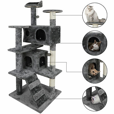 Cat Tree Tower 55quot; STURDY Activity Center Large Playing House Condo For Rest $42.58