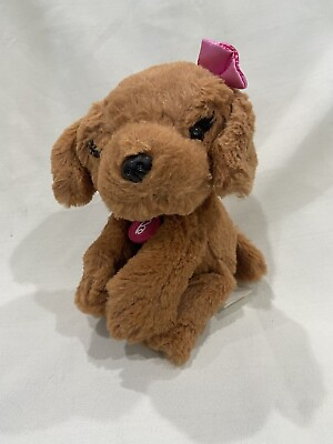 Just Play Barbie 6” Great Puppy Adventure Plush Brown Dog Pink Bow Toy 12 $6.00