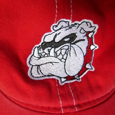 #ad Richardson Bull Dog Baseball Cap Red Gonzaga Brass Buckle Back Spike Collar Hat $8.75