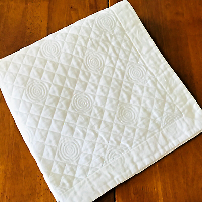 #ad Home Treasures Euro White Sateen Neiman Marcus Cotton USA Pillow Sham Quilted $30.55