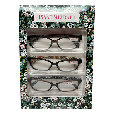 #ad Isaac Mizrahi 3 PACK Gift Box Women Reading Glasses in TortoiseBlackPink 2.00 $29.95
