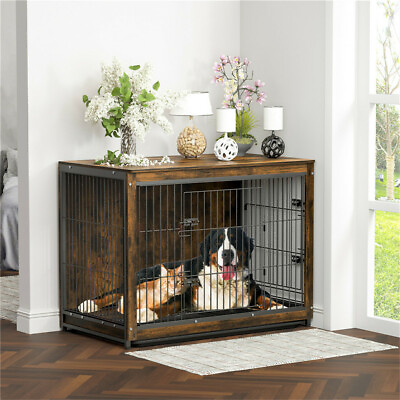 #ad Heavy Duty Dog Furniture Pet Crate End Table Dog Kennel with Removable Tray amp;Top $79.93
