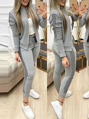 #ad 2023 Women Two Piece Set Outfits Autumn Women#x27;s Tracksuit Zipper Top and Pants C $34.59