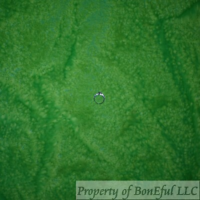 #ad BonEFul FQ Cotton Quilt Green Grass Earth Land Ocean Rain Water Dot Batik Tonal $5.25