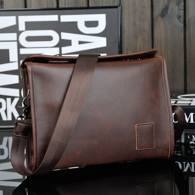 #ad Men#x27;s Briefcase Casual Business Shoulder Bag Leather Messenger Satchel Bag $22.99