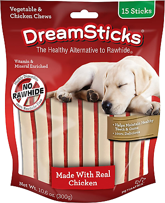 #ad Dreamsticks Rawhide Free Dog Chew Sticks Made with Real Chicken and Vegetables $22.68