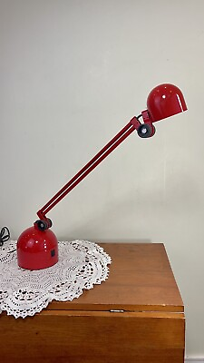 #ad Vintage red metal accent lamp Red Desk Lamp Articulate Table Lamp C $185.00