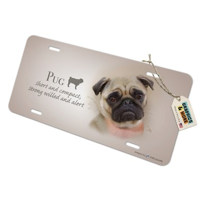 #ad Pug Dog Breed Novelty Metal Vanity Tag License Plate $8.99