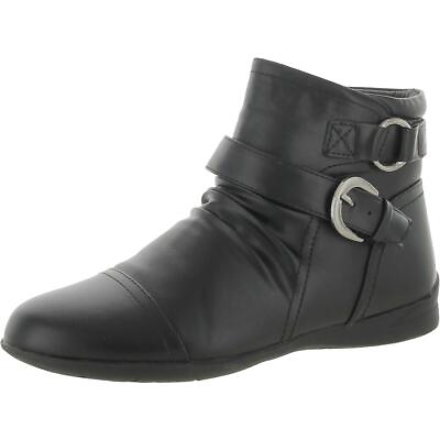 #ad Wanderlust Womens Mandy Black Flats Ankle Boots Shoes 6 Medium BM BHFO 0333 $13.99