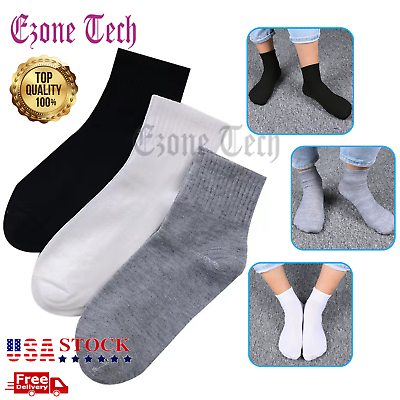 #ad Lot 3 12 Pairs Mens Womens Ankle Quarter Socks Cotton Crew Socks Casual Size New $10.70