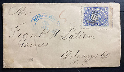 #ad 1886 Mexico Vintage Cover To New York USA $199.99