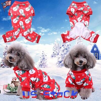 #ad Christmas Pet Dog Puppy Soft Clothes Coat Jacket Winter Warm Small Jumpsuit S XL $8.89