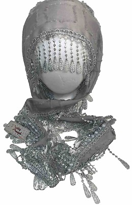 #ad New Pretty Angel Silver Gray Fringed Lace Peasant Wrap Fashion Scarf Boho Belt $12.95