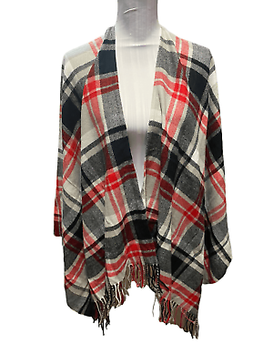 #ad Black and Red Poncho $25.00