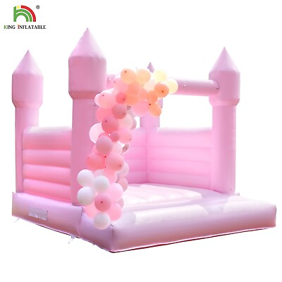 #ad 13x10x10FT 100% PVC Pink Inflatable Wedding Jumping Castle Wedding Bounce House $1067.99