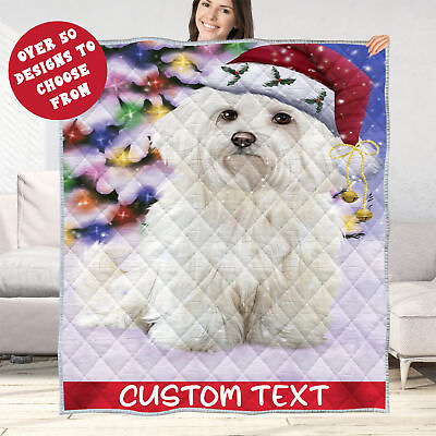 #ad Maltese Quilt Dog Bedding Personalized Christmas Gift Many Designs NWT $59.99