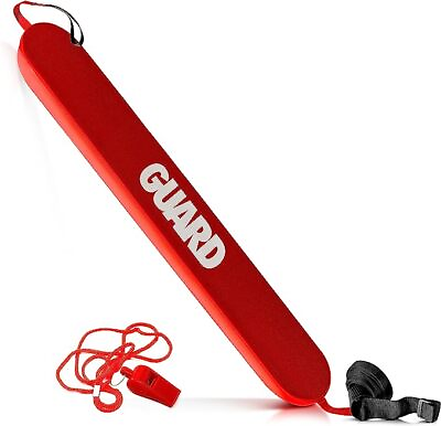 #ad Lifeguard Rescue Tube Flotation Device for Home and Commercial Use Red Whistle $58.99