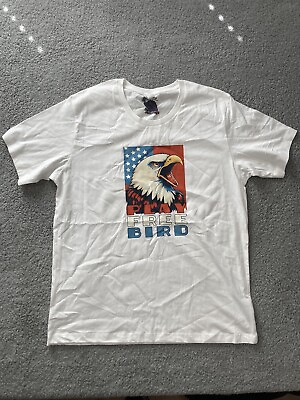 #ad Play Free Bird ‘Merica American Eagle Men’s White Tee Size XL NWT $16.99