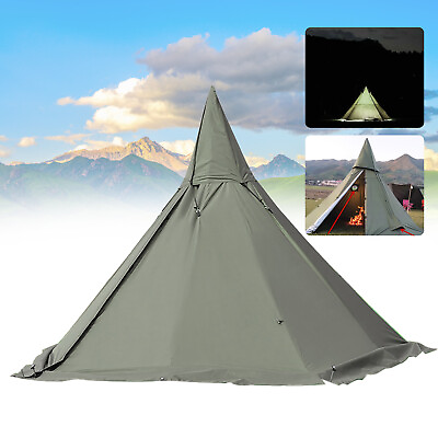 #ad Outdoor Camping Tent Teepee Tent 4 Season 2 Doors Hike Waterproof Tent Reathable $103.55