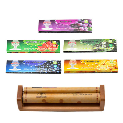 #ad HORNET King Size 5pc Mix Flavored Rolling Papers With 1x Plastic Rolling Machine $8.79