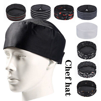 #ad Kitchen Cooking Chef Hat Adjustable Food Service Mesh Top Breathable Beanie Cap $7.19