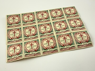 #ad 1912 Merry Xmas Happy New Year Muskoka Free Hospital Consumptives Stamps AA432 $224.50