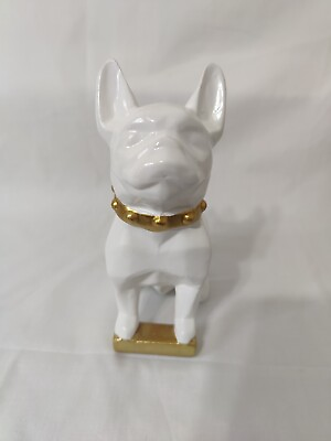 #ad Elegant White French Bulldog Statues $40 Each Or $75 For both $40.00