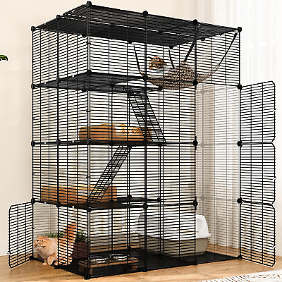#ad YITAHOME 4 Tier Cat Cage Large with Hammock Outdoor Cat Enclosure Catio Metal Ke $182.53