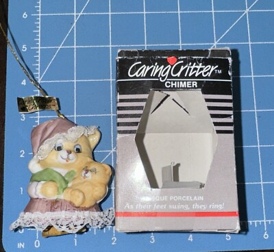 #ad Jasco Caring Critters Chimers Mama Cat And Kitten Bell Christmas Ornament $5.99