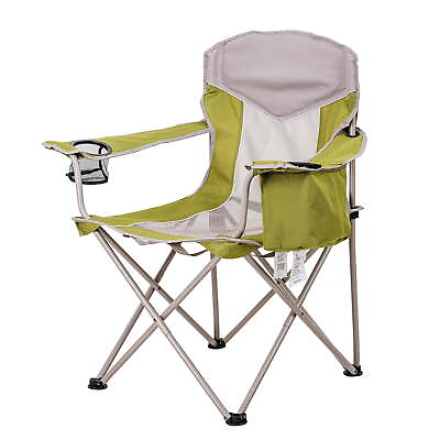#ad Adult Oversized Mesh Camp Chair with Cooler Green amp; Gray $20.70