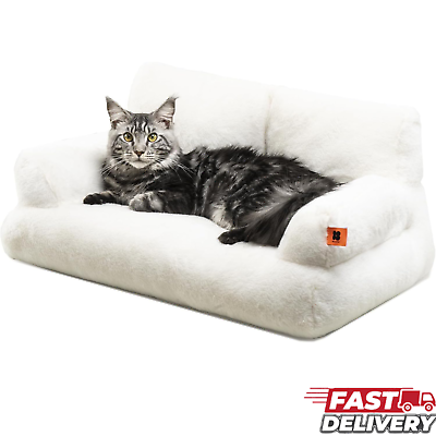 #ad Pet Couch Bed Washable Cat Beds Fluffy Cat Sofa For Medium Small Dogs Non Slip $57.98