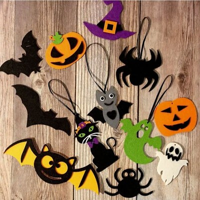 #ad 12pcs Halloween Party Decor with Funny Felt Props. Create an Eerie Celebration $14.94