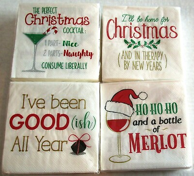 #ad CHRISTMAS COCKTAIL Napkin Assortment #4 9 3 4quot; x 9 3 4quot; 36 Count {Your Choice} $7.19