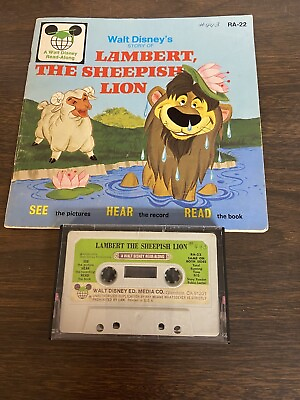 #ad LAMBERT THE SHEEPISH LION WALT DISNEY Read Along amp; Cassette 1970 Rare $14.99