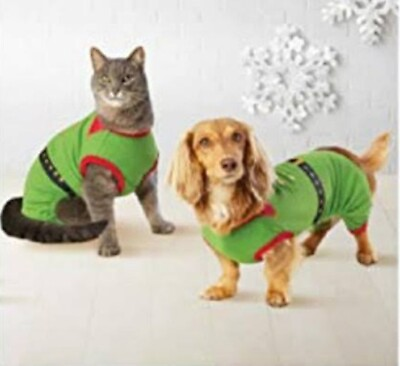 #ad New Wondershop Dog Cat Pet Elf Pajamas Christmas Costume Outfit XS S M L XL $8.00