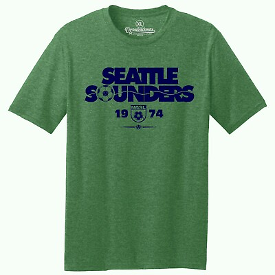 #ad Seattle Sounders 1974 Logo NASL Soccer TRI BLEND Classic Cut Tee Shirt $22.00
