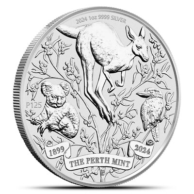 #ad 2024 1 oz Australia Silver Perth Mint 125th Anniversary Coin BU $38.74