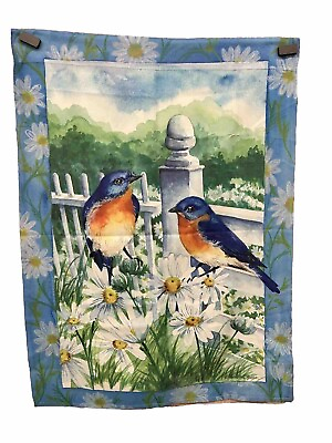 #ad Blue Birds NWOT Outdoor Decorative Outdoor Flag 26x38” XXL MJ $14.92